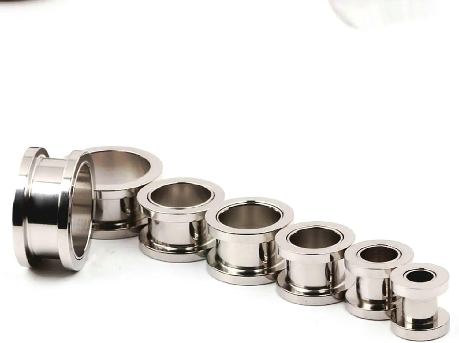 Stainless Steel Piercing Jewelry 14G Silver Silver Hoop Ear Gauges Unique