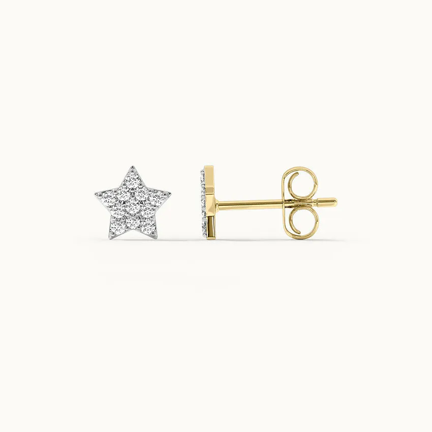 Star Pave Diamond Earrings