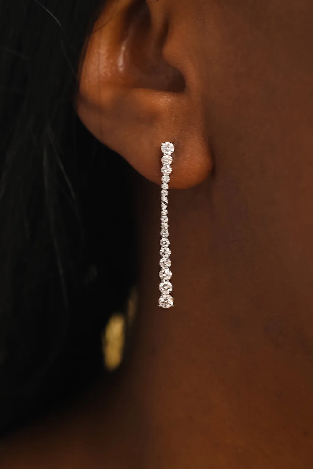 Star Streak Natural Diamond Dangle Earrings