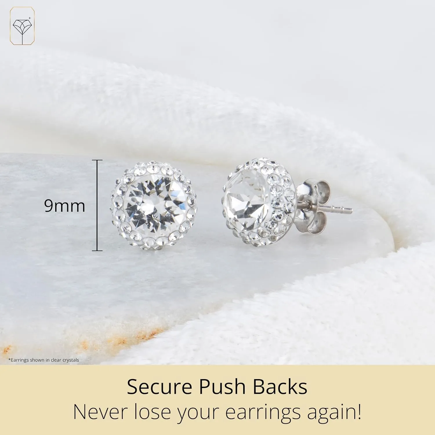Sterling Silver Crystal Halo Stud Earrings