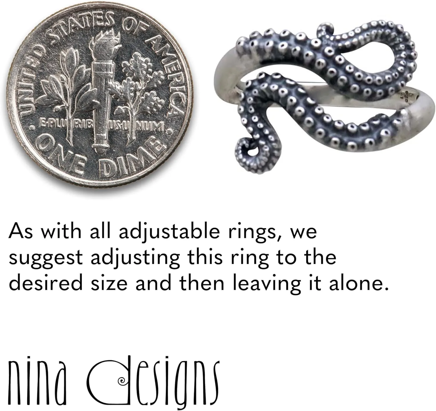 Sterling Silver Rings - Sterling Silver Adjustable Ring, Silver Jewelry for Women, 925 Sterling Silver, Gift for Women Womens Rings