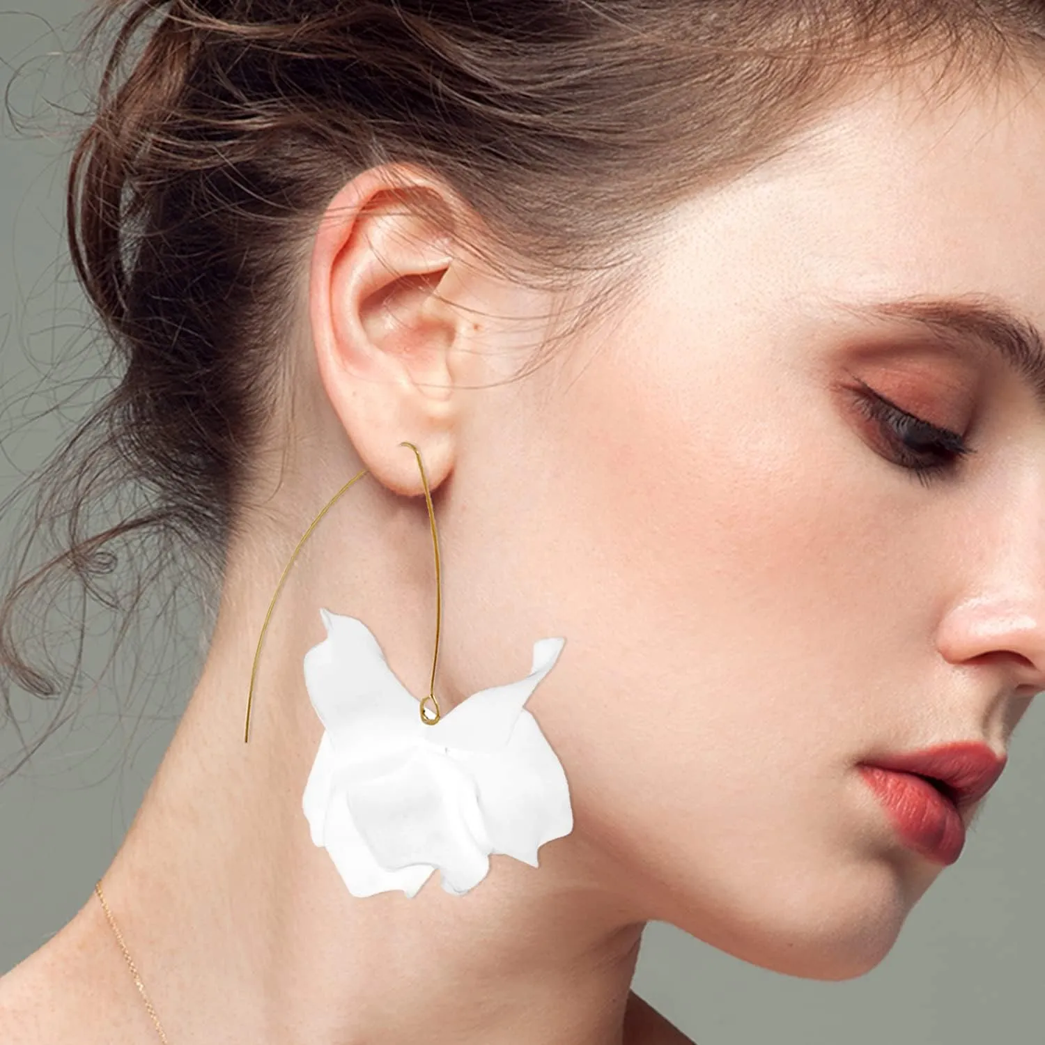 Summer Rose Boho Acrylic Petal Earrings Exaggerated European Beach Dangle Drop Earrings For Women