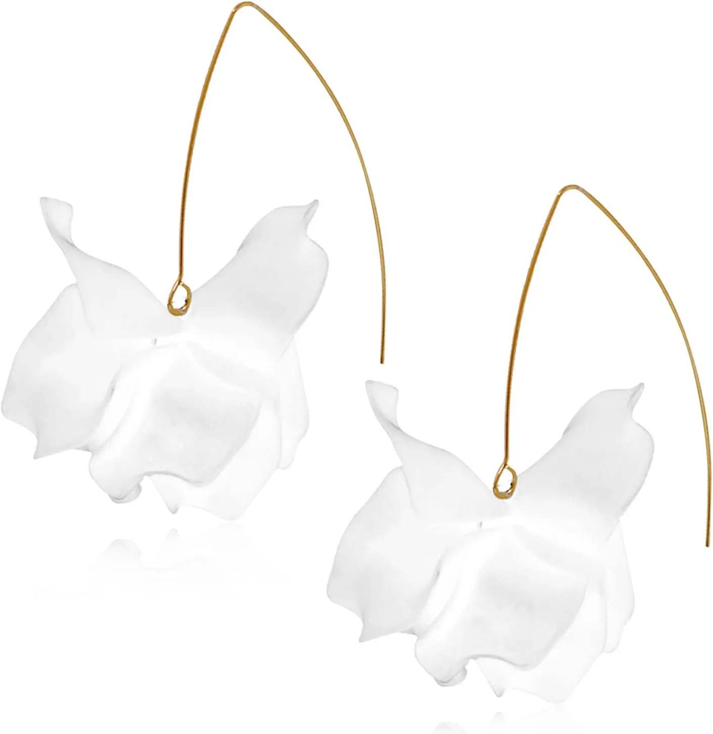 Summer Rose Boho Acrylic Petal Earrings Exaggerated European Beach Dangle Drop Earrings For Women