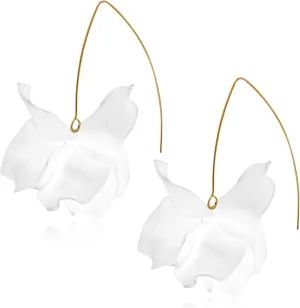 Summer Rose Boho Acrylic Petal Earrings Exaggerated European Beach Dangle Drop Earrings For Women