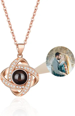 SUPHELPU Custom Necklaces with Picture inside, Picture Necklace Personalized Photo, Personalized Projection Pendant Necklace, Mothers Day Photo Gifts for mom wife Birthday Anniversary Memorial Gifts