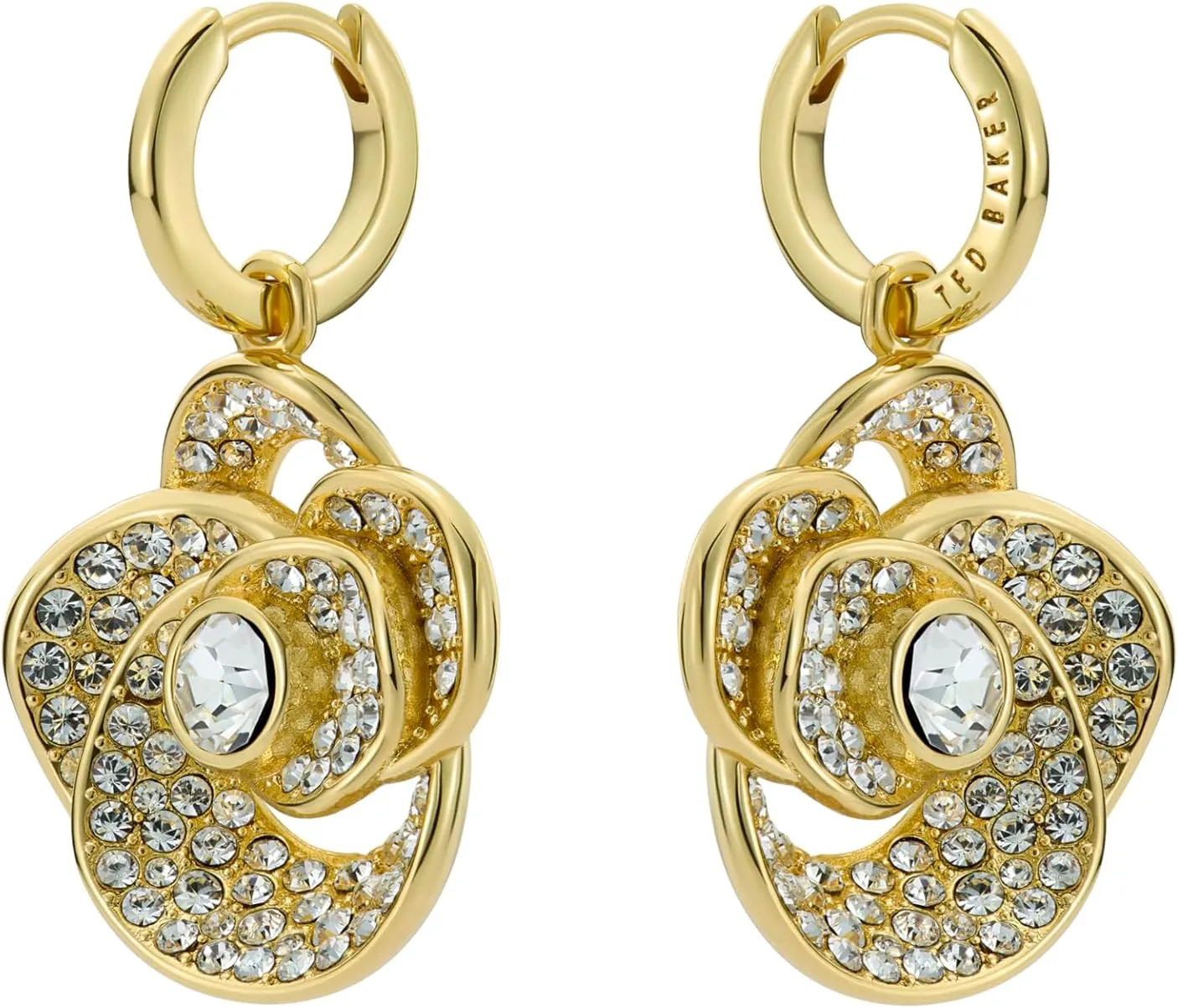 Ted Baker London Florence Crystal Flower Huggie Earrings for Women
