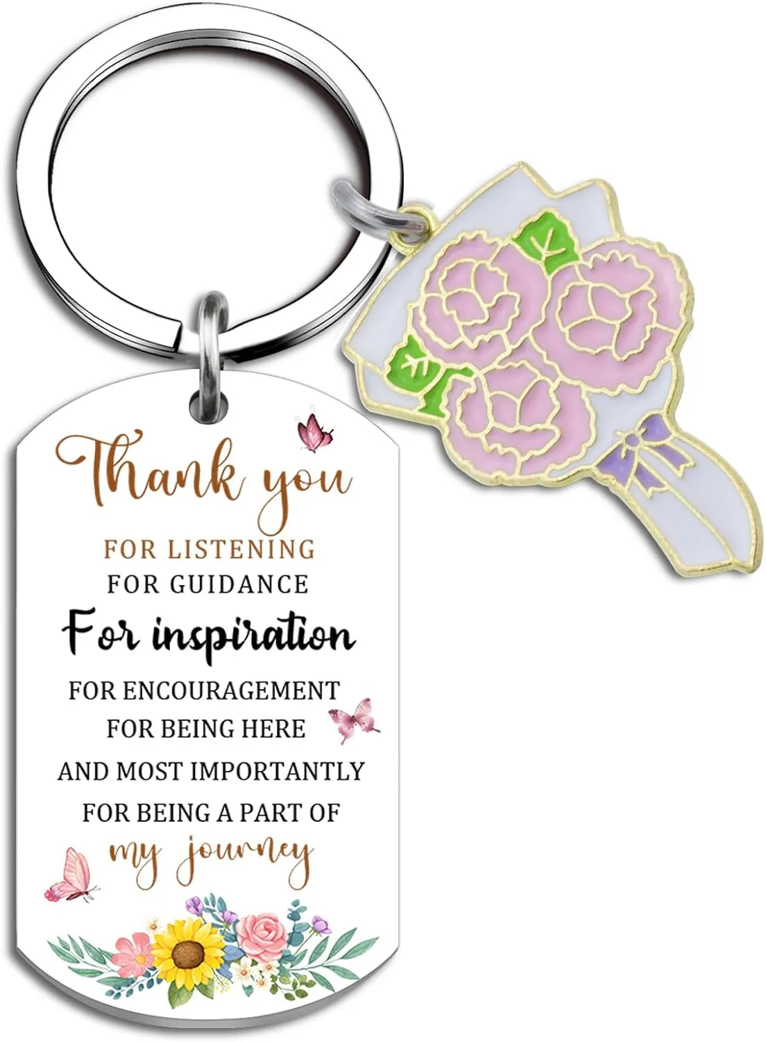 Thank You Gifts for Women Best Inspirational Gifts for Women Friends Mom Teacher Unique Flower Keychains Appreciation Birthday Christmas Thanksgiving Mothers Day Presents Keychain