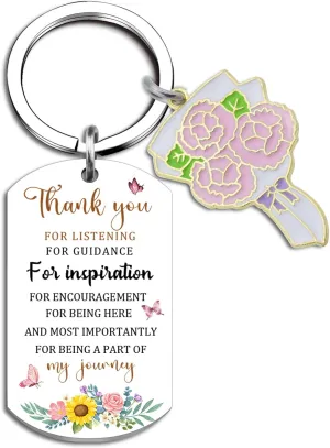 Thank You Gifts for Women Best Inspirational Gifts for Women Friends Mom Teacher Unique Flower Keychains Appreciation Birthday Christmas Thanksgiving Mothers Day Presents Keychain