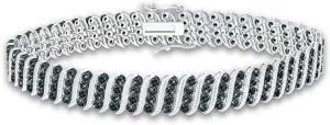The Danbury Mint Midnight Spell Black Diamond Bracelet - Elegant Bracelet - Women's Jewelry - Gifts for Her #5469-0029
