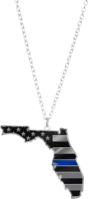 Thin Blue Line State Necklace