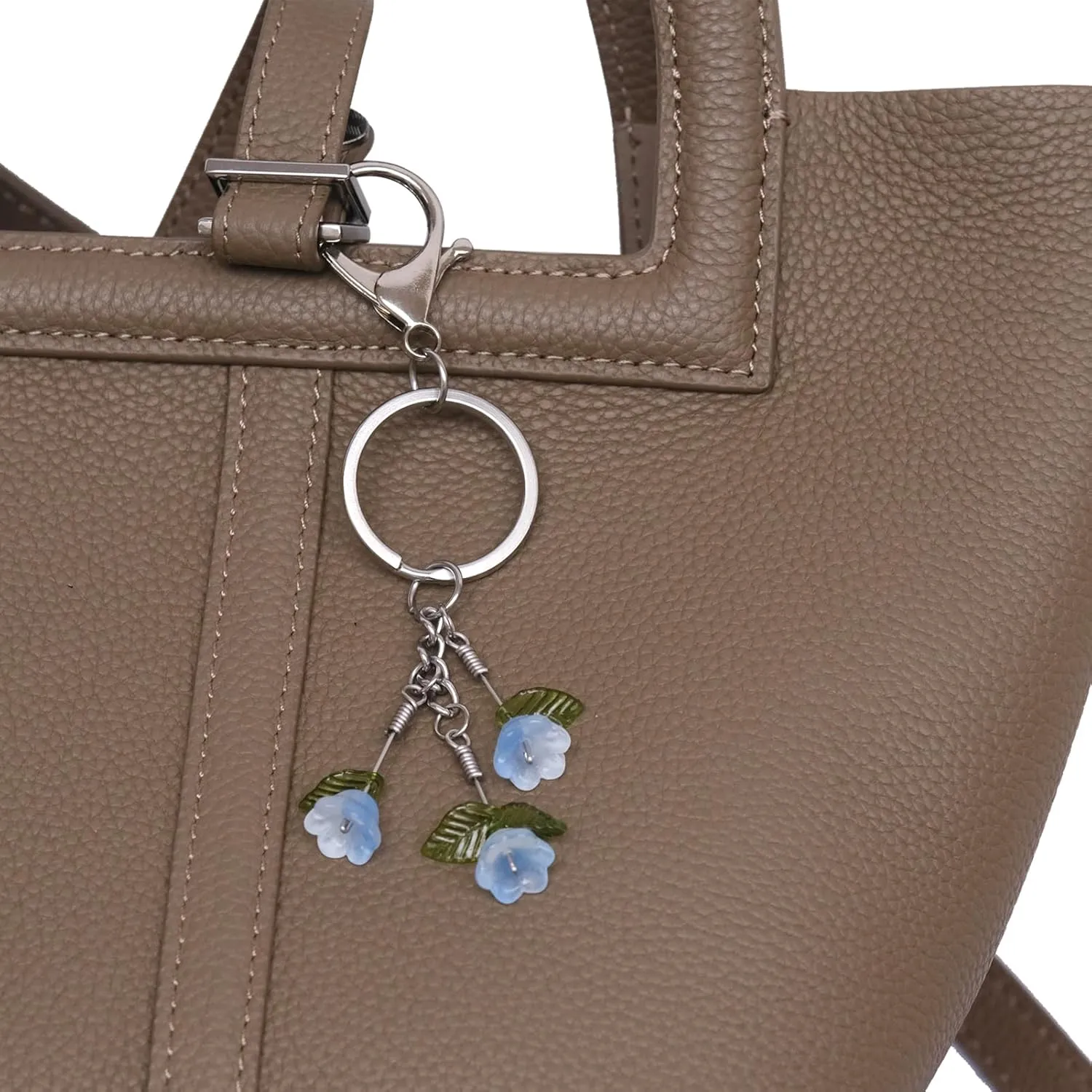 Trailing Tulip Flower Keychains for Women-Handmade,Bag Charm,Purse Charm,Elegant Gifts for Women/Mom/Her