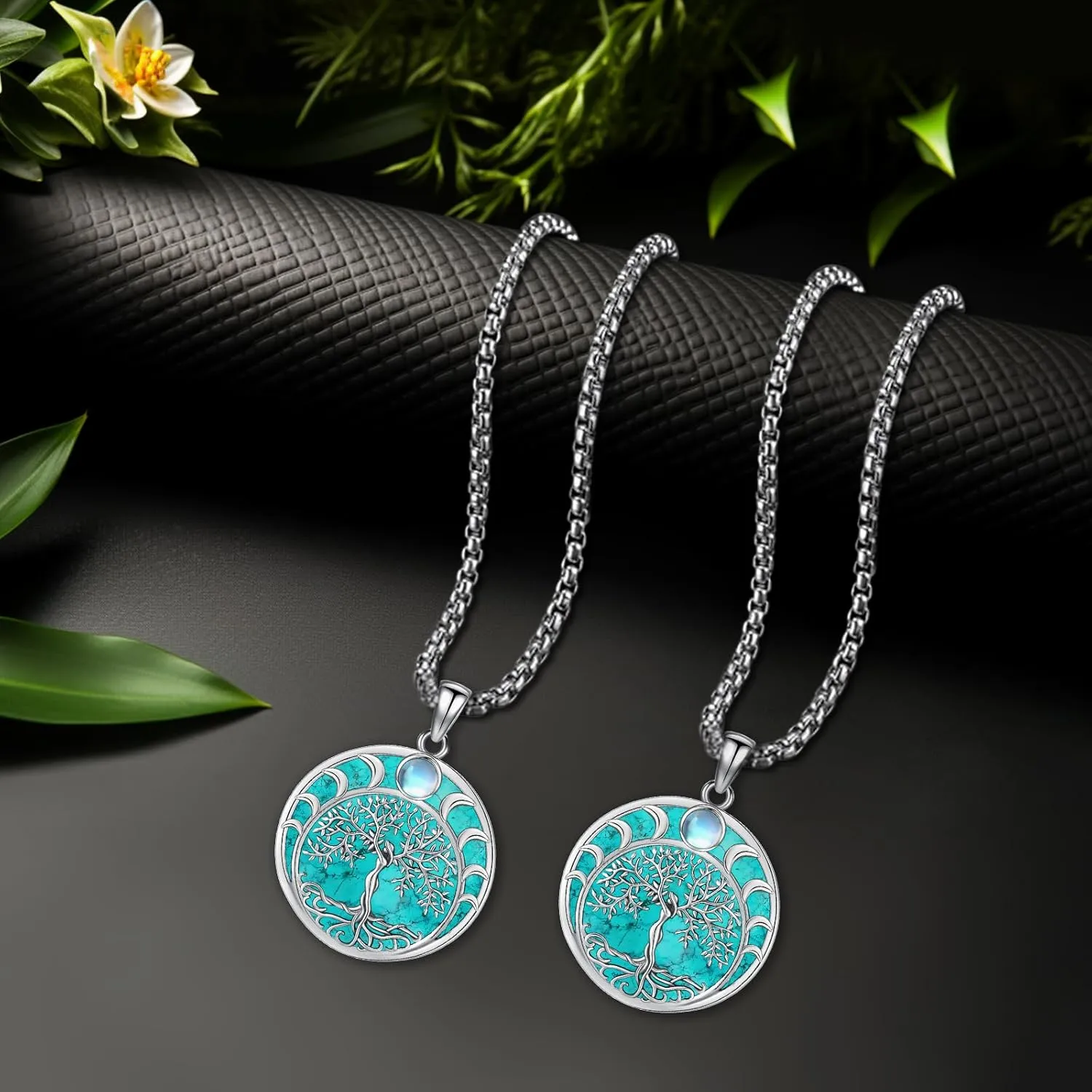 Turquoise Jewelry for Women Men 925 Sterling Silver Pendant Urn Necklaces for Ashes Picture Locket Necklace Thor Hammer Yggdrasil Virgen De Guadalupe St Michael Christopher Judas Witches Knot Necklace