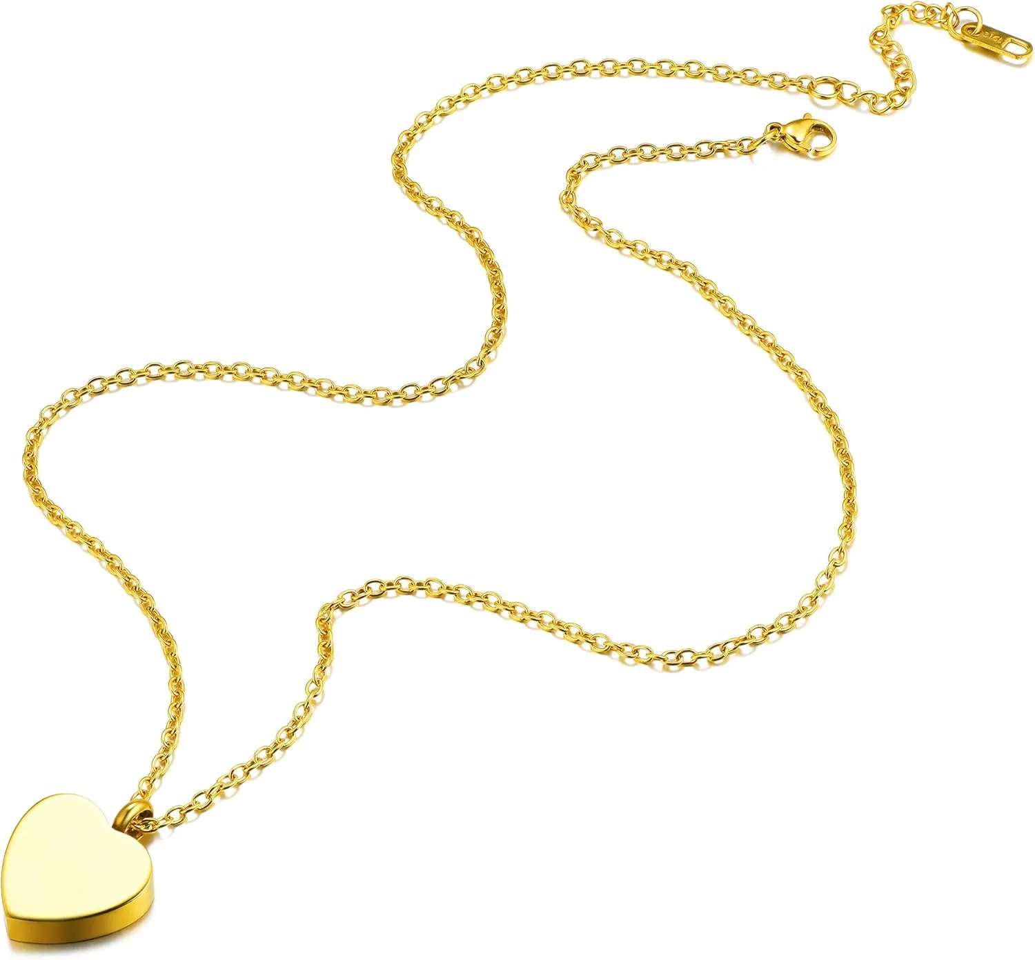 U7 Personalized Urn Necklaces for Men Women, Stainless Steel Text & Picture Pendant Necklace for Ashes, Customized Cremation Jewelry