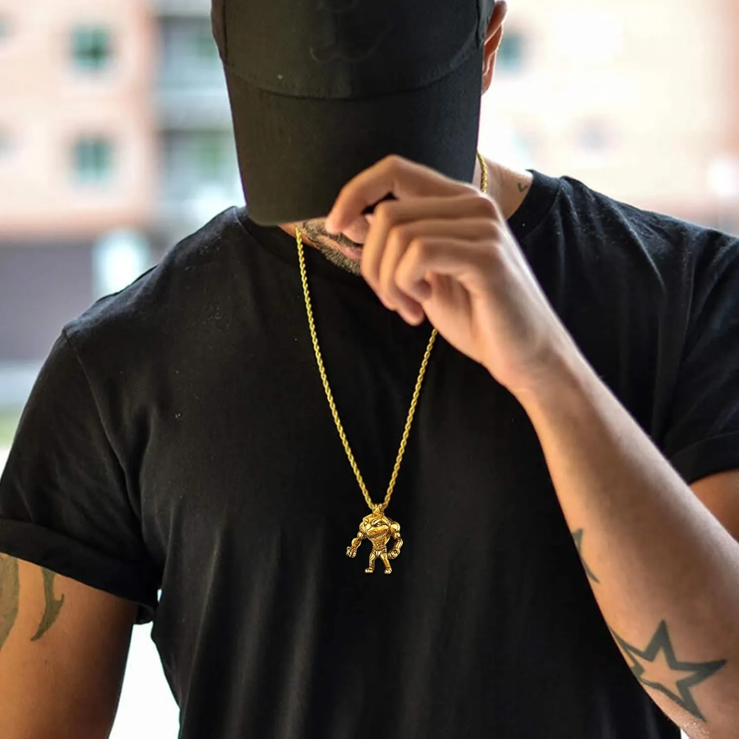 U7 Stainless Steel Shark Necklaces,18K Gold Plated Dolphin/Swordfish/Shark Pendant Necklace,Punk Mens Jewelry