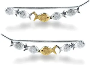 Unique Funny Crawler Fish Ear Cuff Climbers Earrings - Women's Cartilage Piercing Jewelry