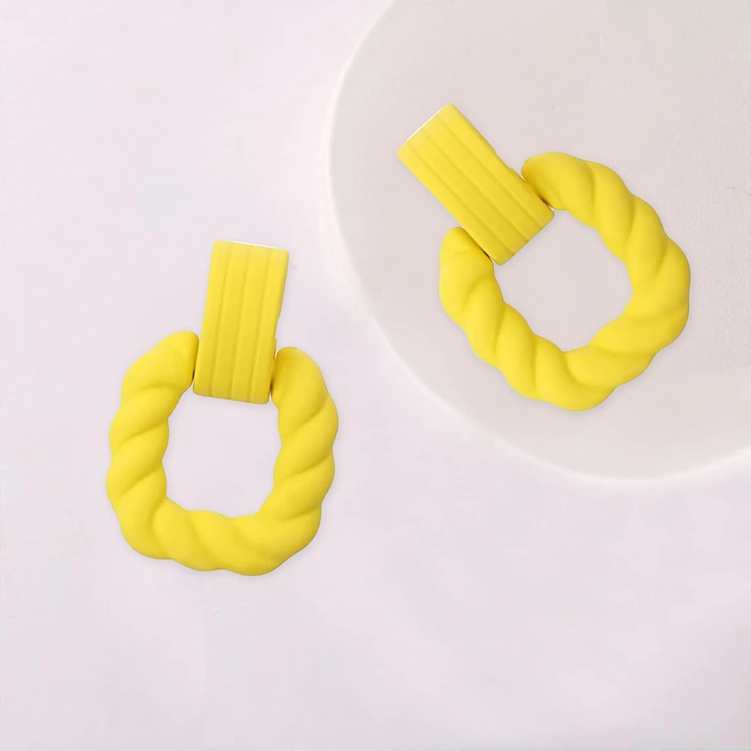 Unique Rectangle Earrings for Women Acrylic Square Twisted Geometric Statement Earring