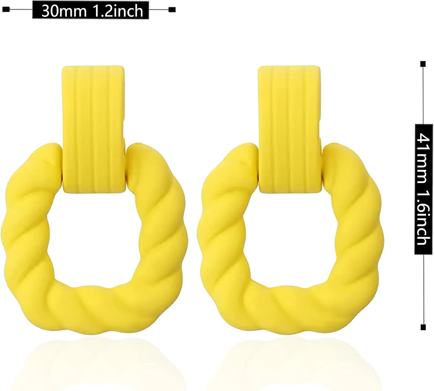 Unique Rectangle Earrings for Women Acrylic Square Twisted Geometric Statement Earring