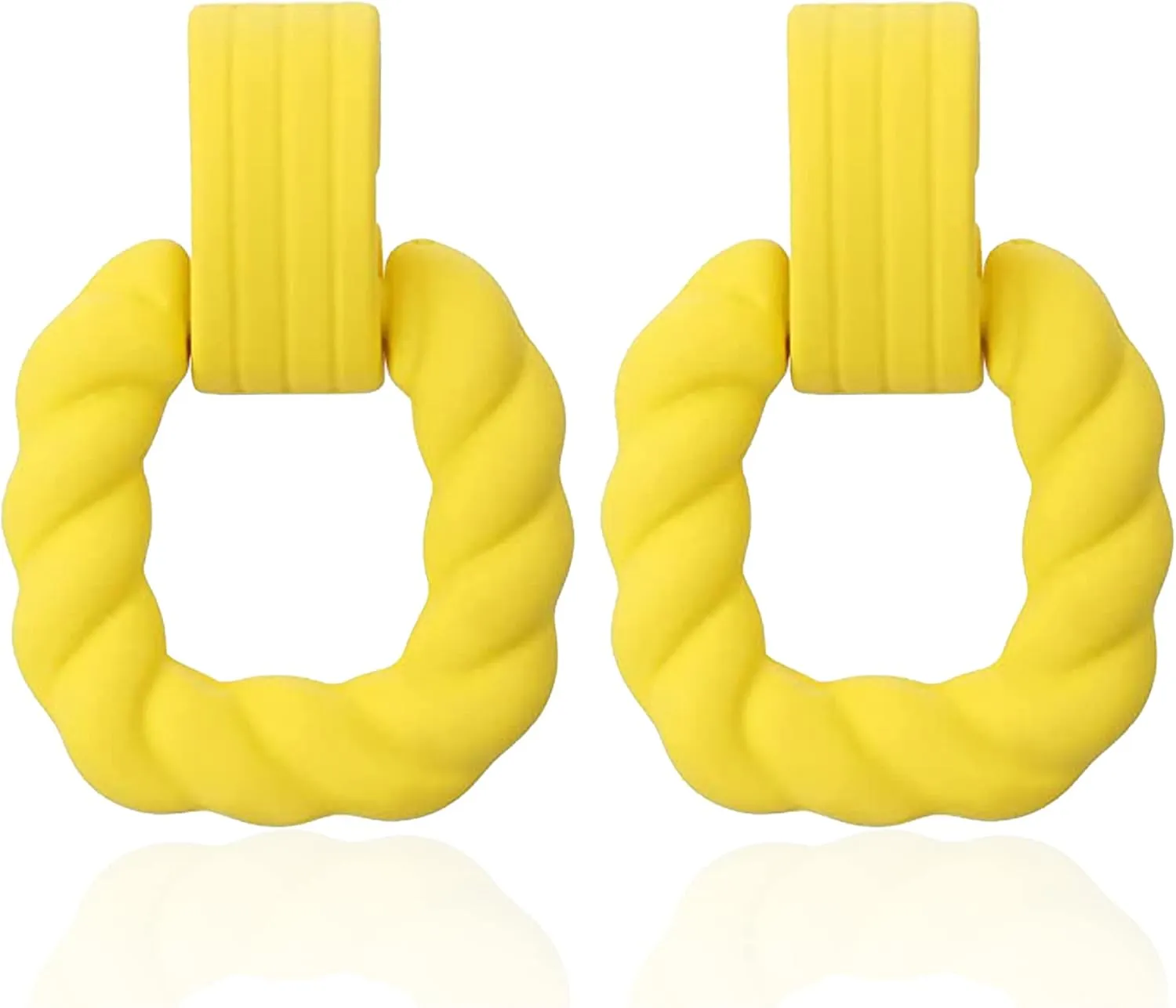 Unique Rectangle Earrings for Women Acrylic Square Twisted Geometric Statement Earring