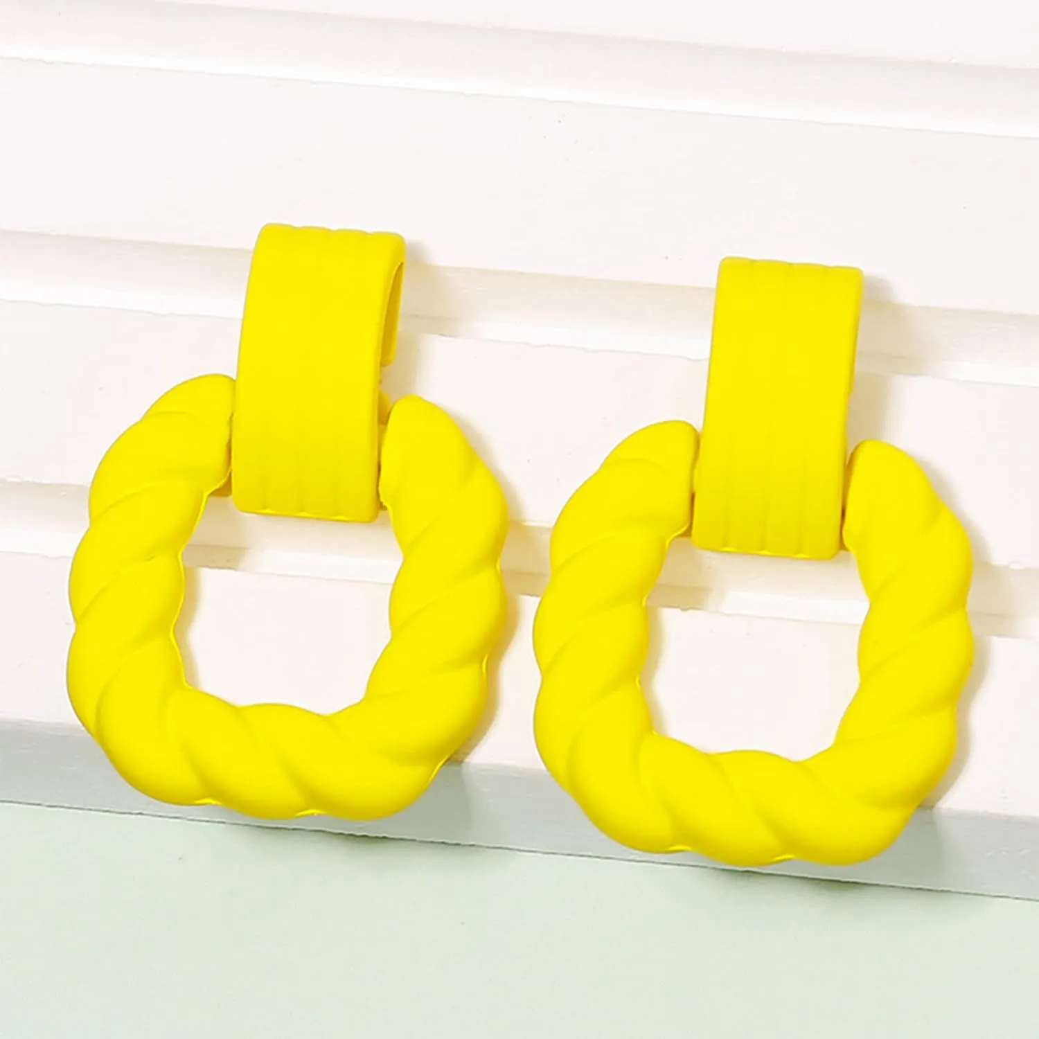 Unique Rectangle Earrings for Women Acrylic Square Twisted Geometric Statement Earring