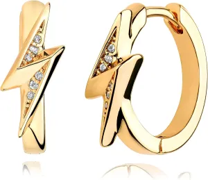 VACRONA Cubic Zirconia Huggie Earrings 14k Gold Plated Tiny Earrings Small Huggie Hoop Earrings Simple Lightweight Hoops Gift for Women