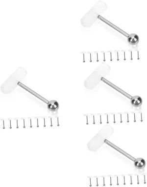 VALICLUD 20 Pcs Pill Tongue Ring Tongue Piercing Pill Shaped Tongue Rings Barbell Tongue Ring Trinket Tongue