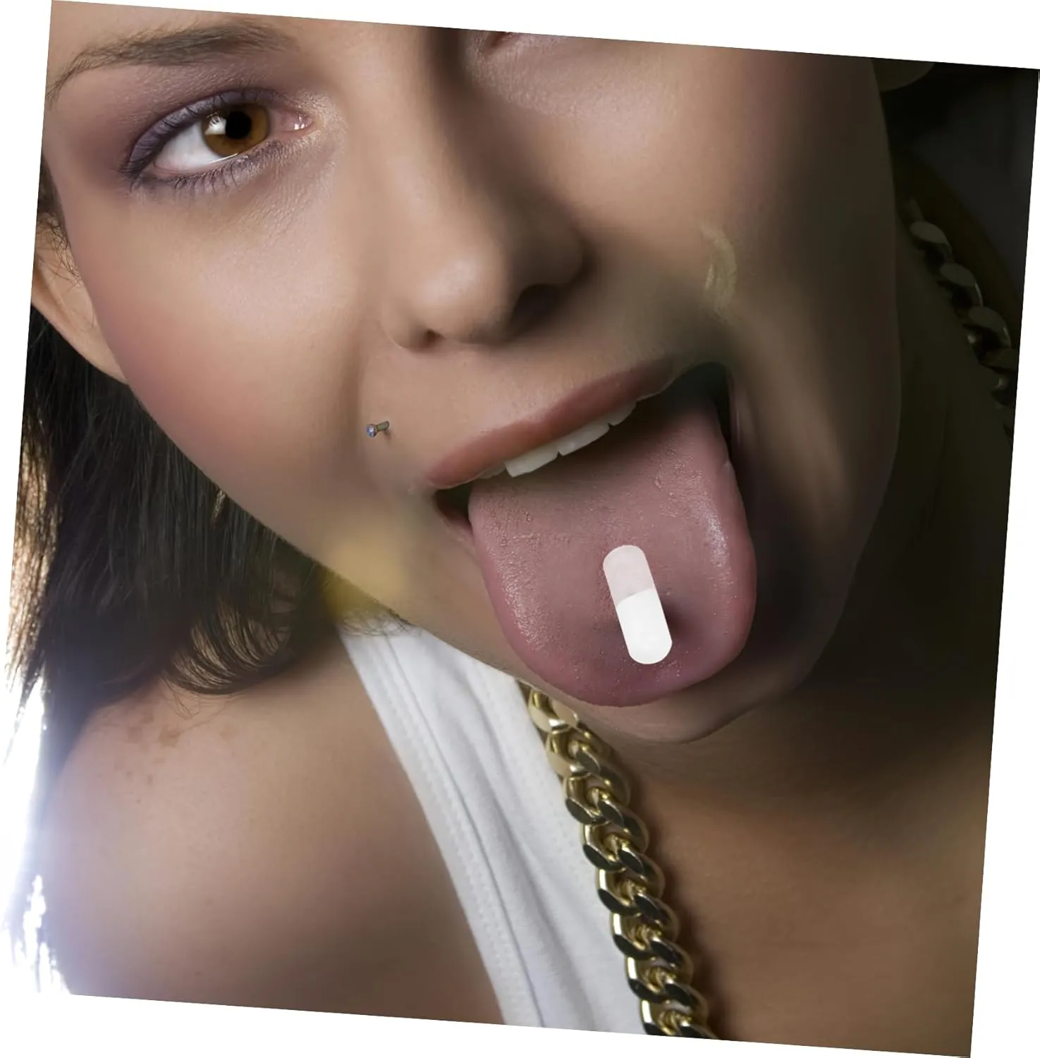 VALICLUD 20 Pcs Pill Tongue Ring Tongue Piercing Pill Shaped Tongue Rings Barbell Tongue Ring Trinket Tongue