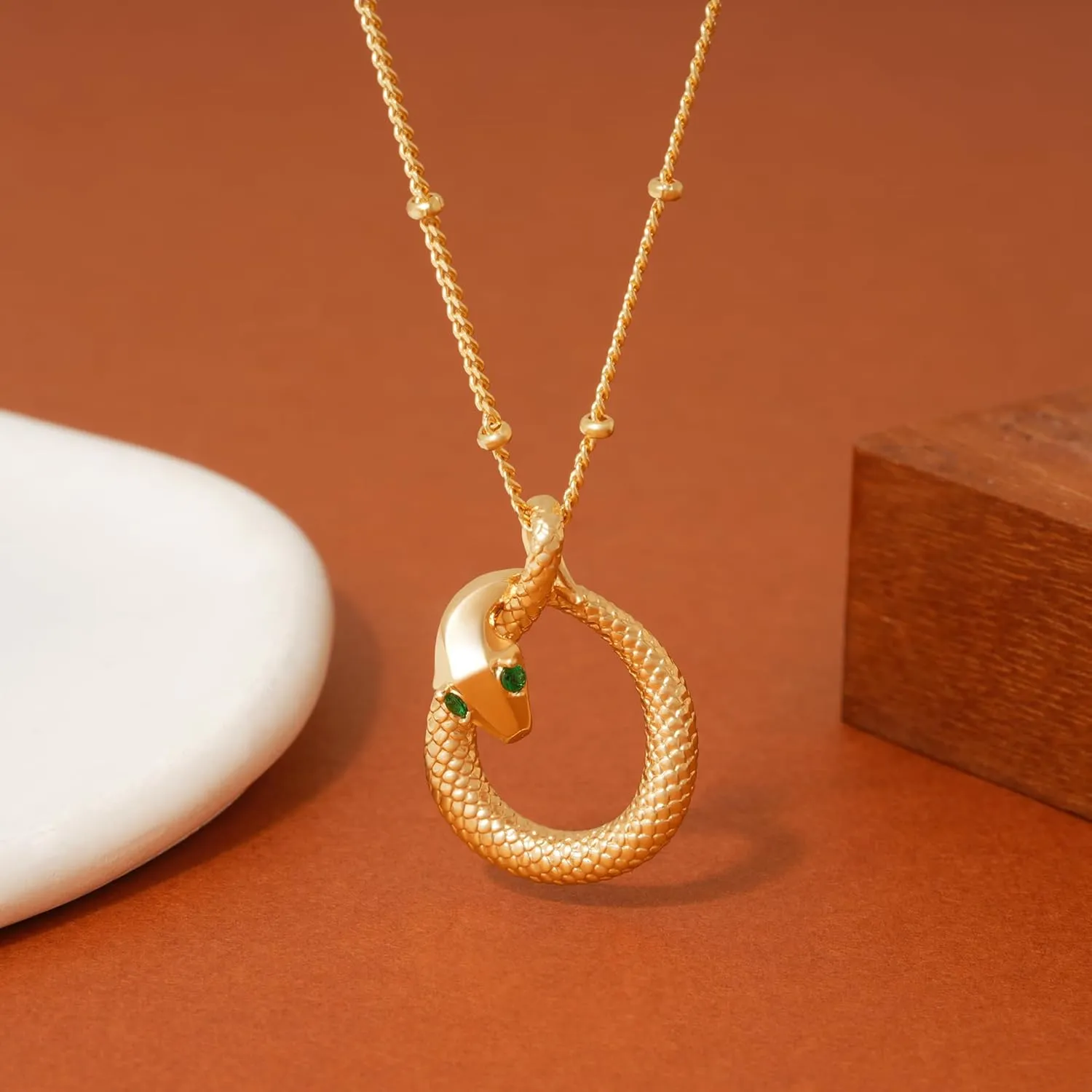 Valloey Rover Dainty Gold necklace for WomenDiamond Gold Snake Necklace for Women Trendy Waterproof Jewelry Gold Pendant Chain Necklace Jewelry Gifts for Her