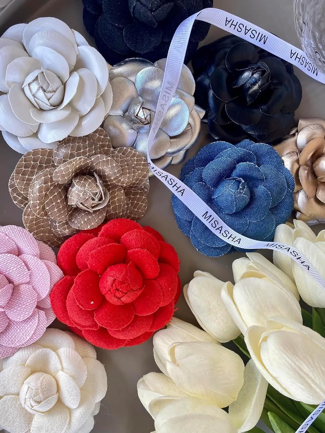 Vintage Style Elegant Camellia Fabric Flower Brooch Pin Scarf Bridal Dress Wedding Accessories Jewelry Gift