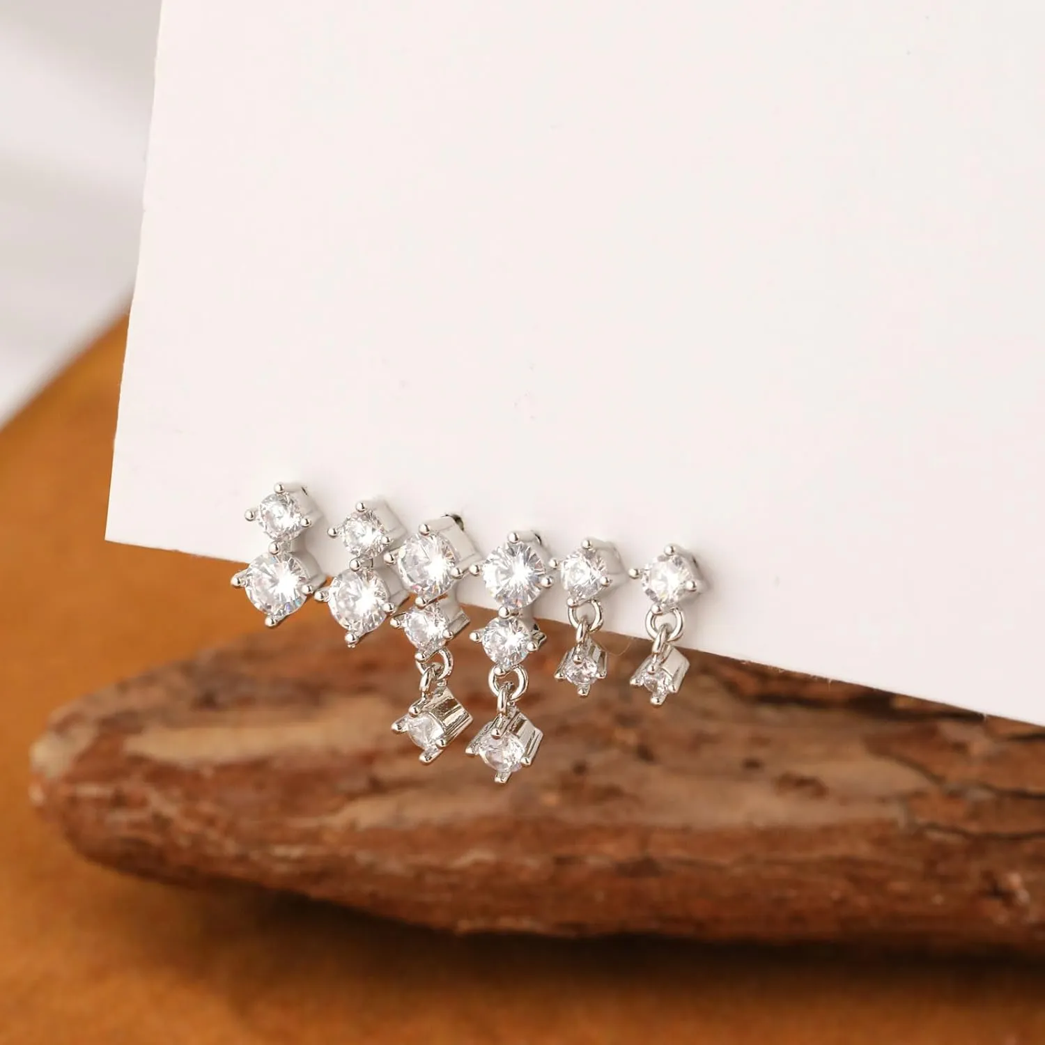 VIROMY Silver Stud Earrings for Women, Sterling Silver earrings Set Small Hoop Earrings Stack Dangle Earrings Minimalist Drop Stud earrings Hypoallergenic Everyday Earrings Women Trendy