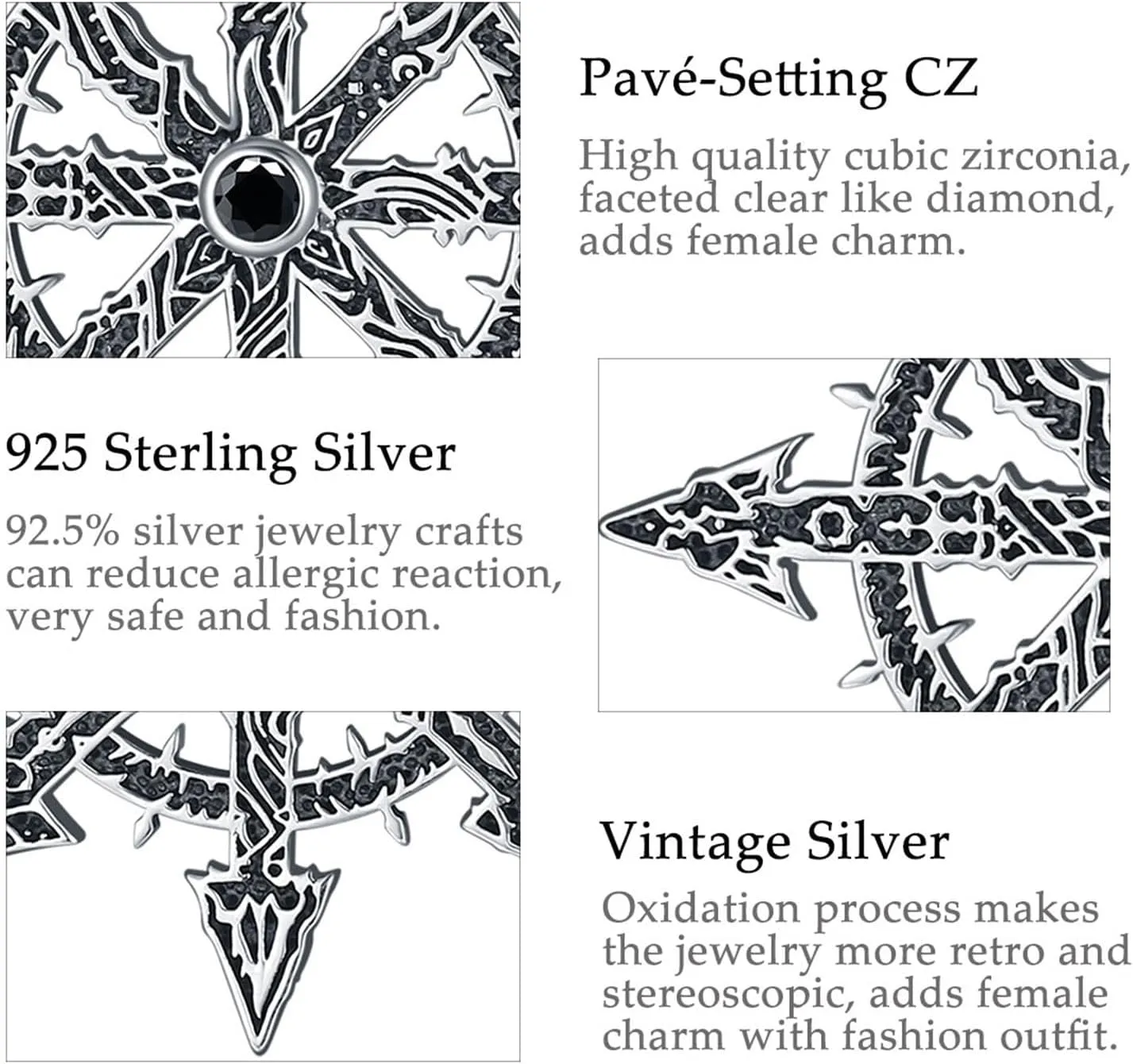 Vito Wiccan Necklace for Women Men, 925 Sterling Silver Lilith/Triple Moon/Earth Mother/Chaos Star/Witches Knot/Hecat Wheel Pendant, Witchcraft Withc Jewelry Gift for Mom Daughter, 20"/24"