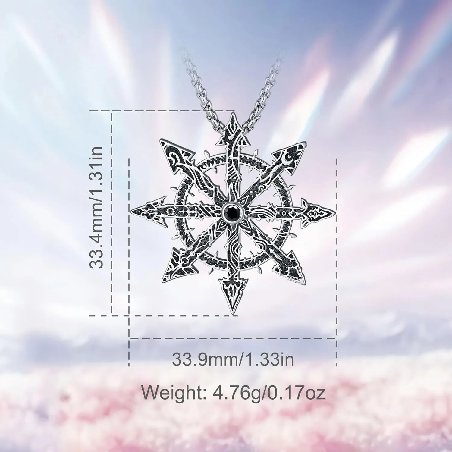 Vito Wiccan Necklace for Women Men, 925 Sterling Silver Lilith/Triple Moon/Earth Mother/Chaos Star/Witches Knot/Hecat Wheel Pendant, Witchcraft Withc Jewelry Gift for Mom Daughter, 20"/24"