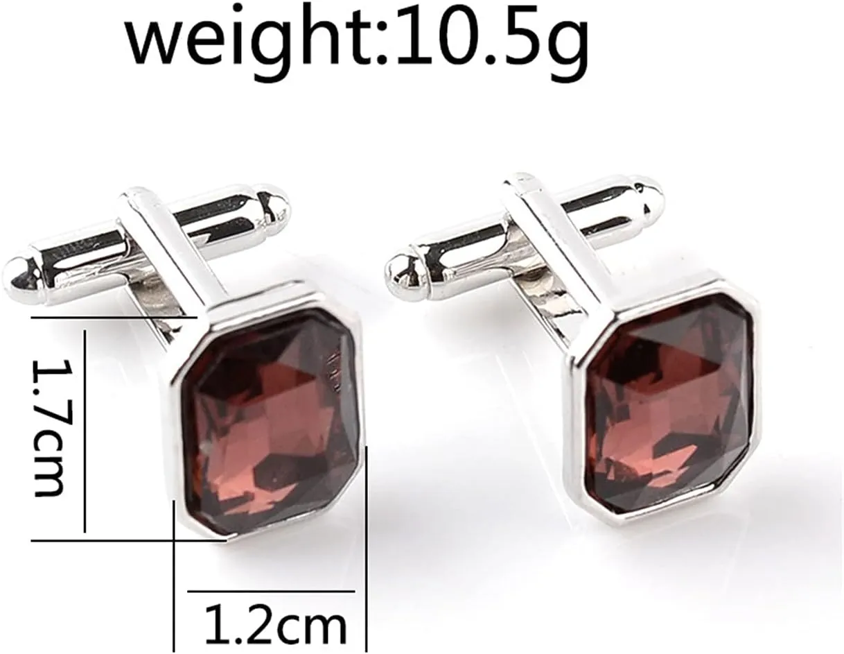 Wedding Business Classic Cufflinks for Men Unique Cufflink Set Mens - Rhinestone Shape PXH31
