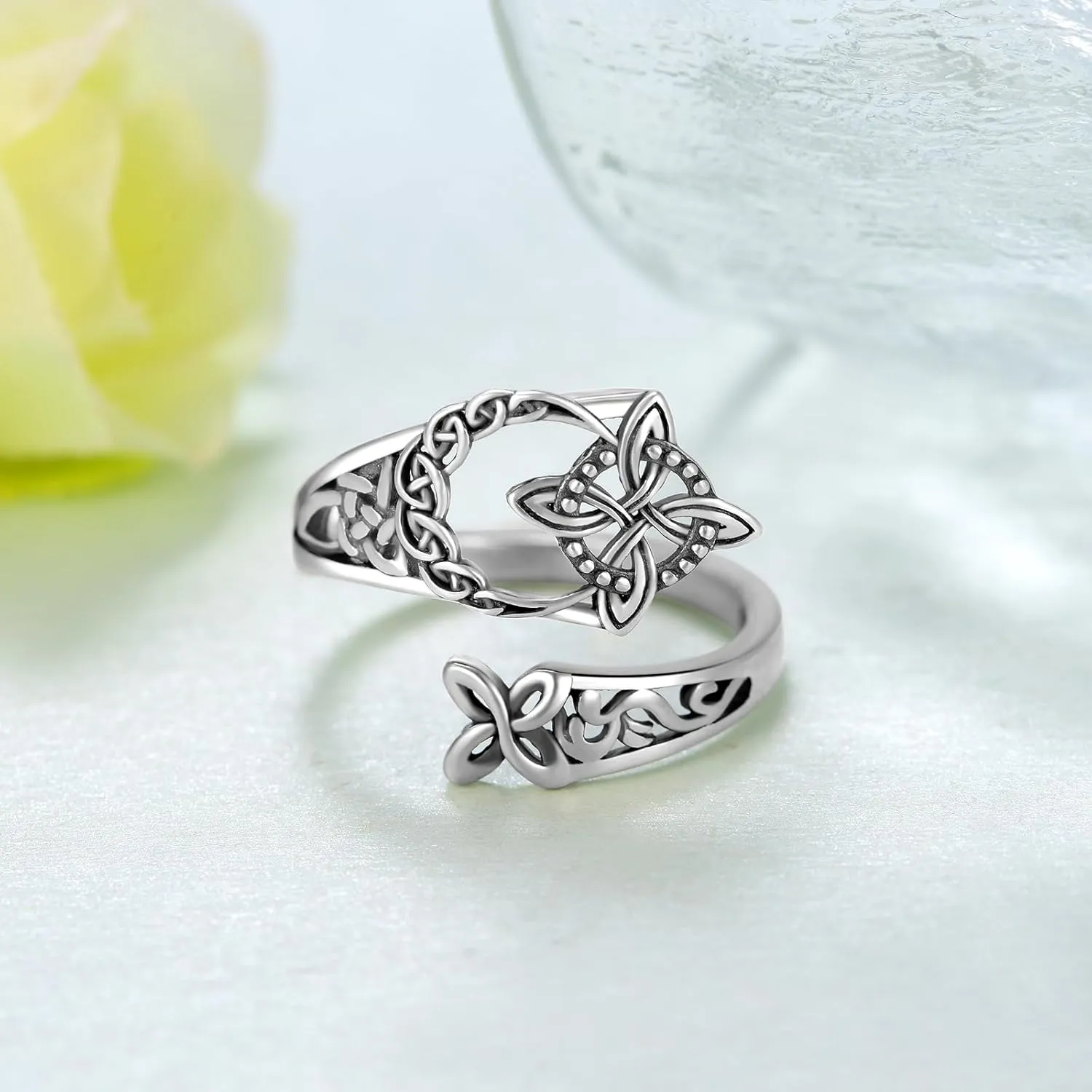 Witches Knot Ring Celtic Nudo de Bruja Plata 925 Original Sterling Silver Witch Knot Rings Witchy Jewelry for Women