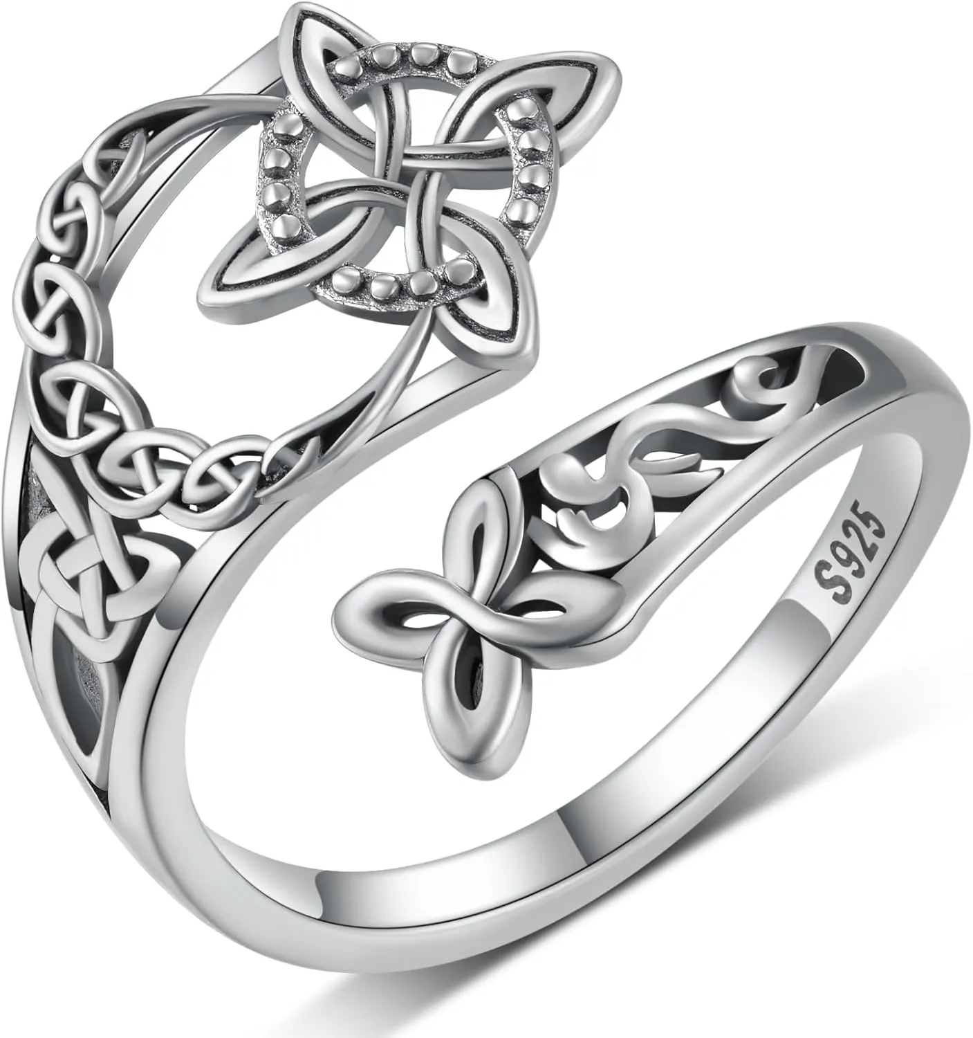 Witches Knot Ring Celtic Nudo de Bruja Plata 925 Original Sterling Silver Witch Knot Rings Witchy Jewelry for Women
