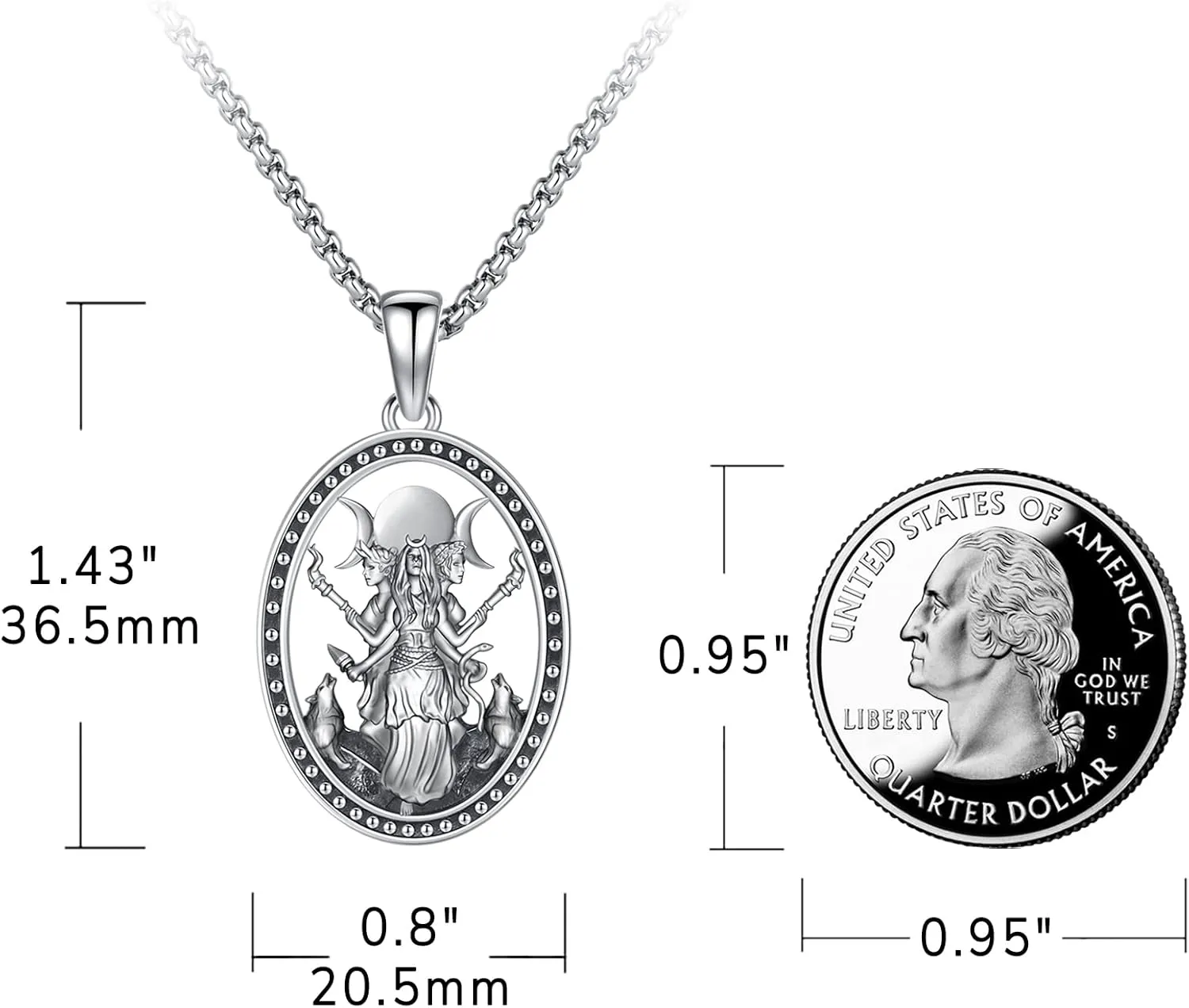 Witchy Jewelry for Women Men Nudo De Bruja Plata 925 Original Witches Knot Necklace Tetragrammaton Hecate Necklace Lilith Necklace Pentagram Necklace Cat Necklace Triple Moon Goddess Pendant Necklace