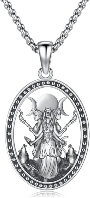 Witchy Jewelry for Women Men Nudo De Bruja Plata 925 Original Witches Knot Necklace Tetragrammaton Hecate Necklace Lilith Necklace Pentagram Necklace Cat Necklace Triple Moon Goddess Pendant Necklace