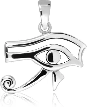 WithLoveSilver 925 Sterling Silver Heart Ancient Egyptian Eye of Ra Good Luck Pendant