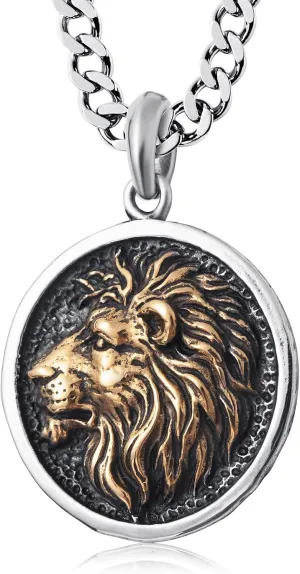 Wolf/Lion/Snake/Eagle/Bull/Crow Necklace for Men Gothic Punk Biker Animal Pendant Necklace Jewelry for Men Boys 60cm