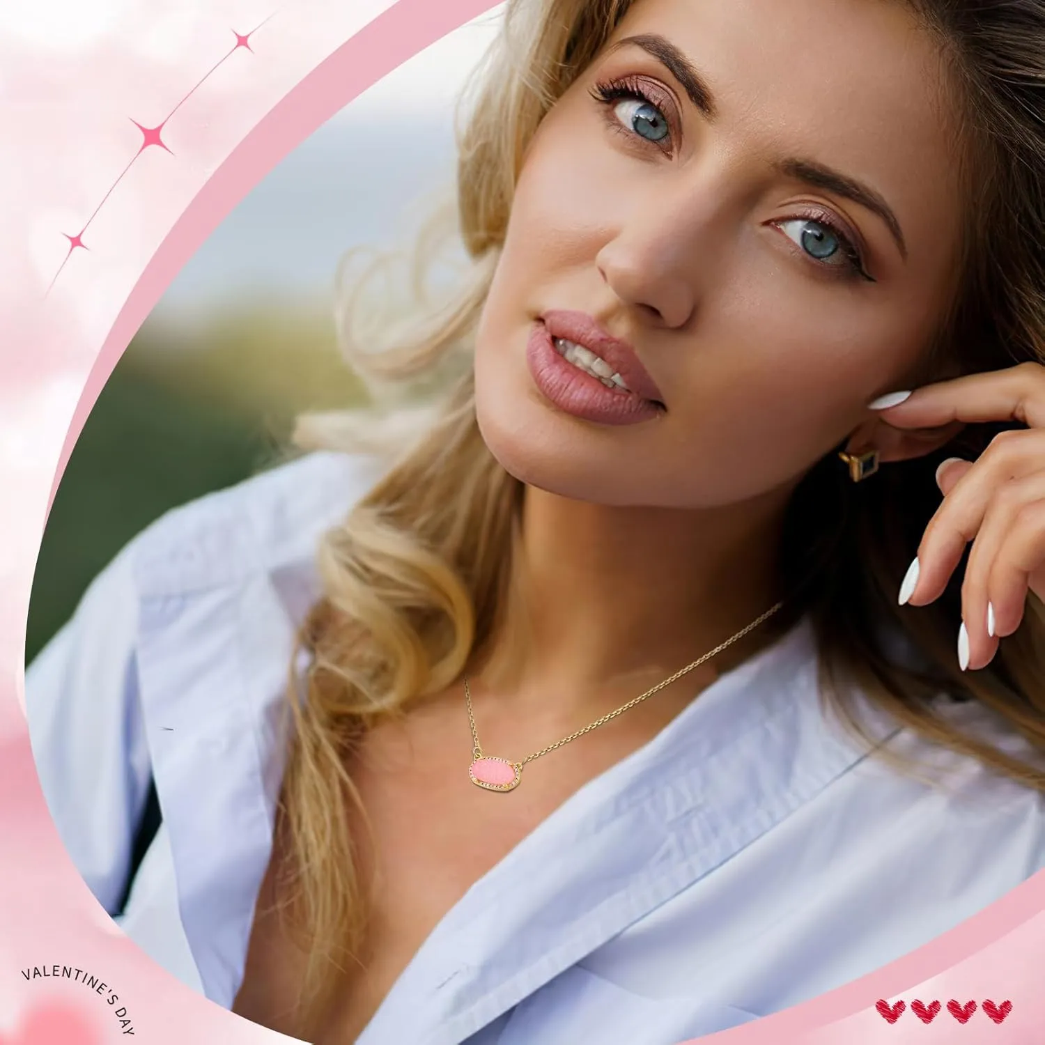 Women's Gold Necklace With Natural Druzy Pendant And Adjustable 14K Gold-Plated Chain Elegant Jewelry for Women