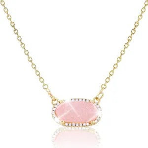 Women's Gold Necklace With Natural Druzy Pendant And Adjustable 14K Gold-Plated Chain Elegant Jewelry for Women