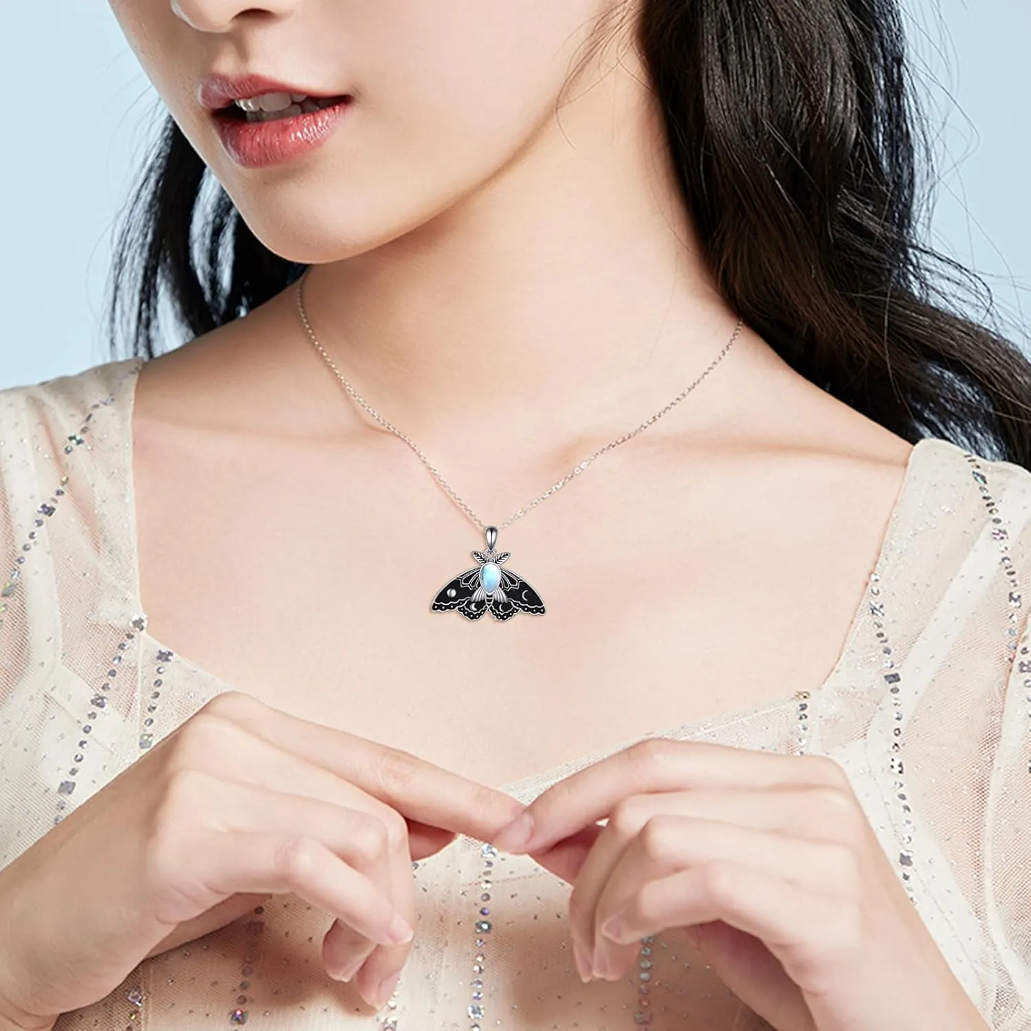 YAFEINI Bee/Panda/Cow/Fox/Owl/Moth/Cat/Dolphin/Otter/Penguin/Phoenix/Unicorn/Axolotl Necklace Sterling Silver Animal Lover Gift for Women Cute Animal Jewelry
