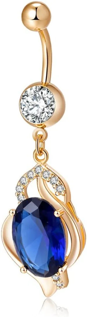 YAZILIND Barbells Piercing Elegant Cubic Zirconia Stainless Steel Copper Navel Ring Belly Button Women