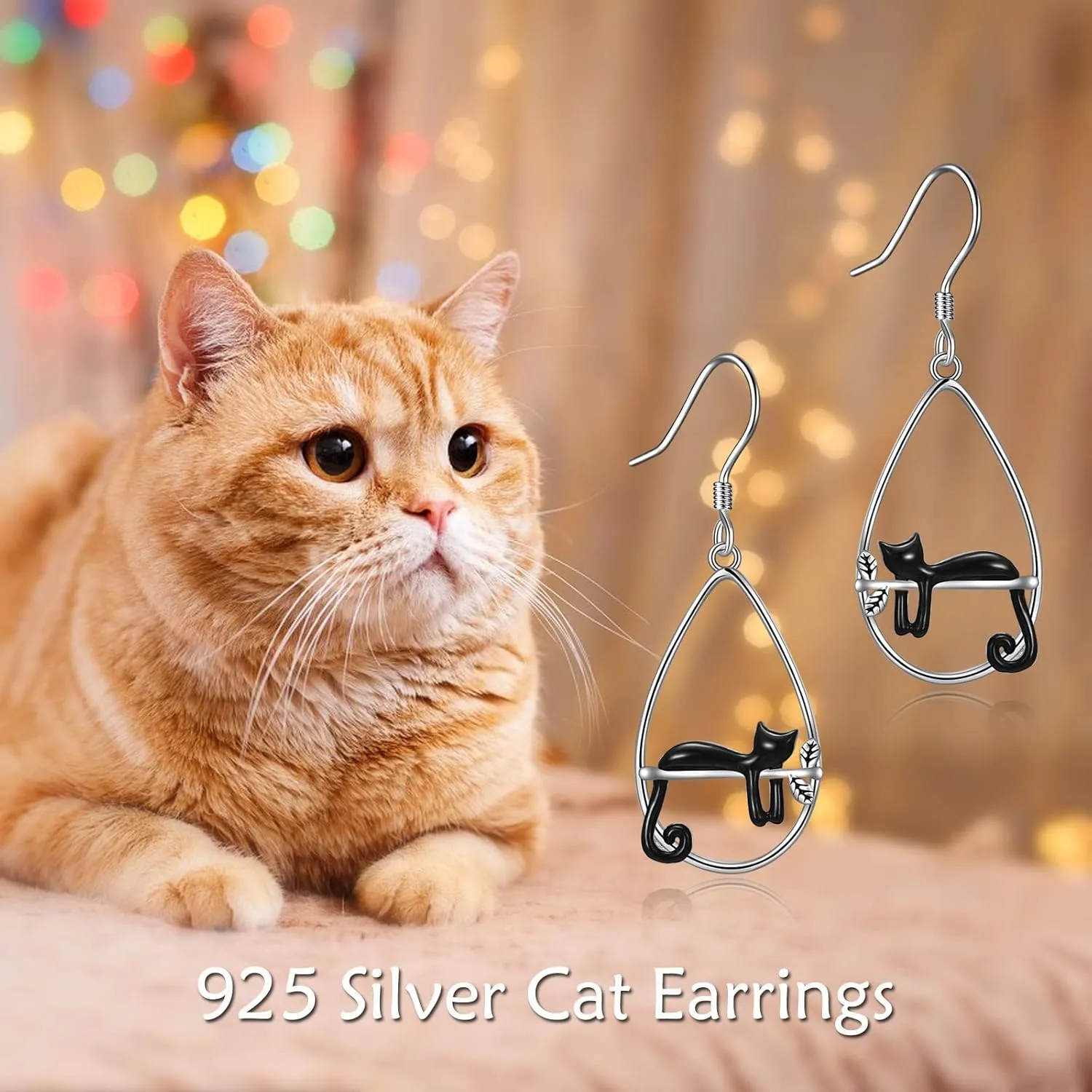 YFN Animal Earrings Sterling Silver Animal Heart Hoop Dangle Earrings Cute Jewelry Gifts for Women
