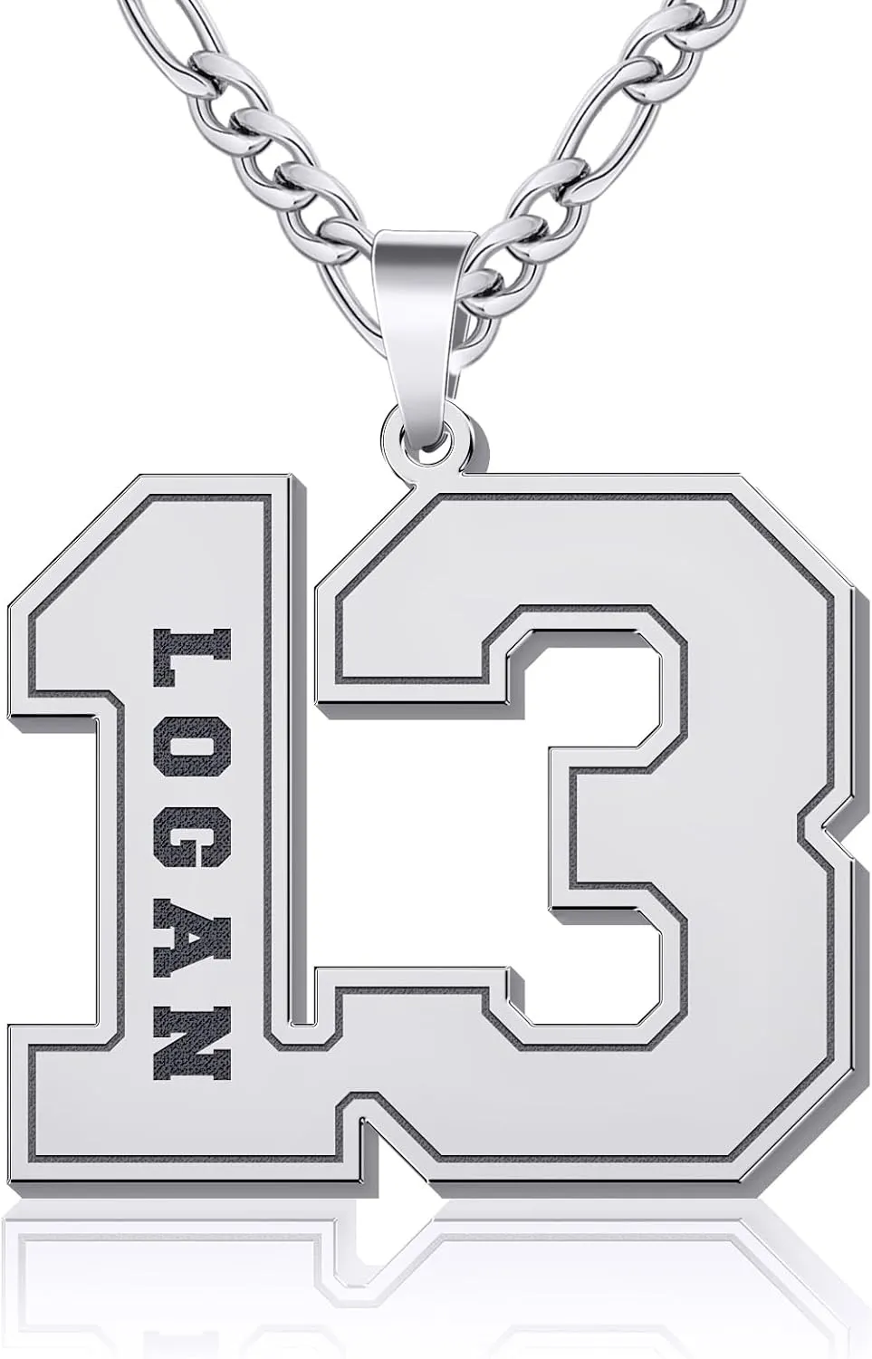 Yopicks Custom Number Necklace for Men,Football Baseball Athletes Jersey Numbers 00-99 with Name Charm Necklace and Stainless Steel Custom Chain, Personalized Jewelry Gift for Boyfriend Brother