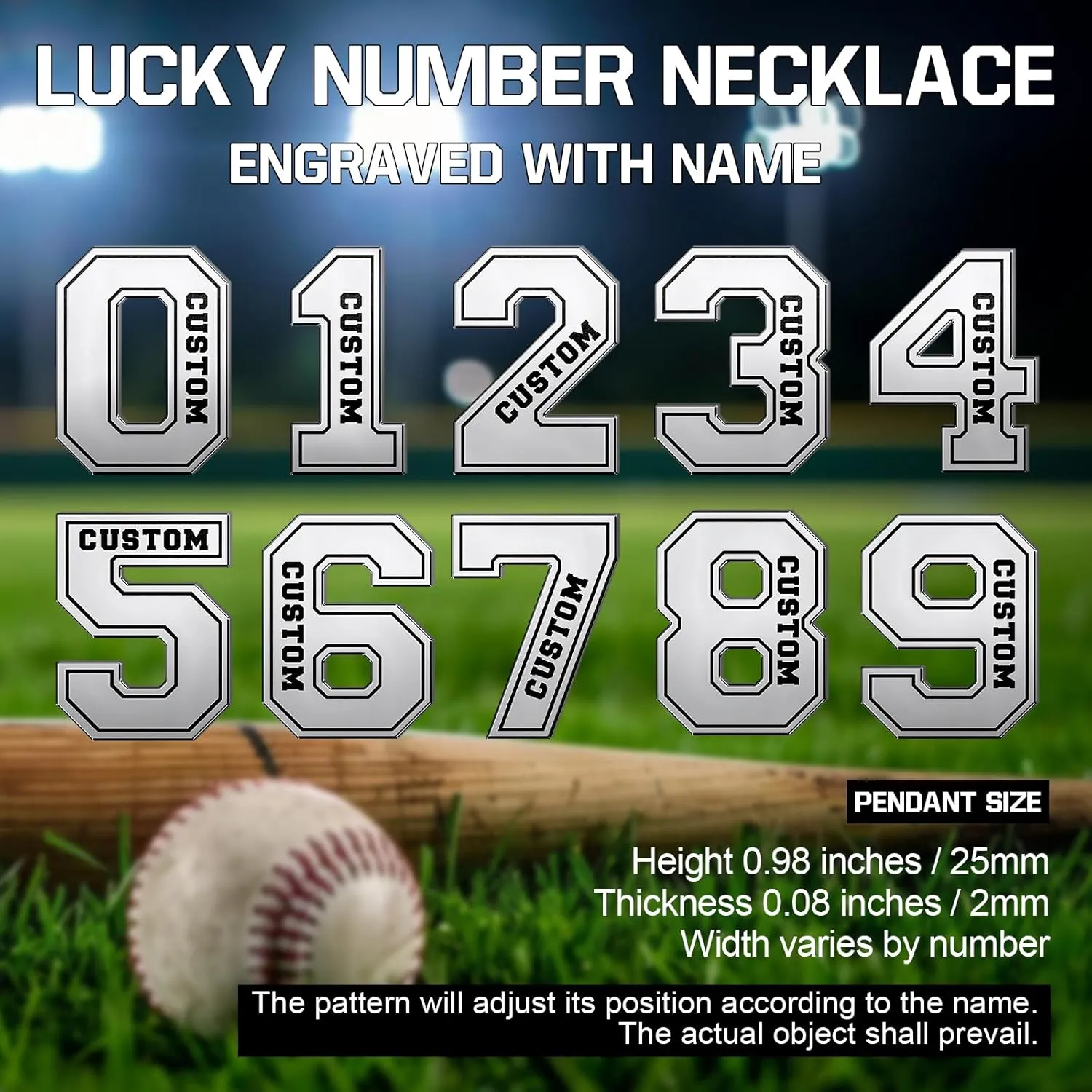 Yopicks Custom Number Necklace for Men,Football Baseball Athletes Jersey Numbers 00-99 with Name Charm Necklace and Stainless Steel Custom Chain, Personalized Jewelry Gift for Boyfriend Brother