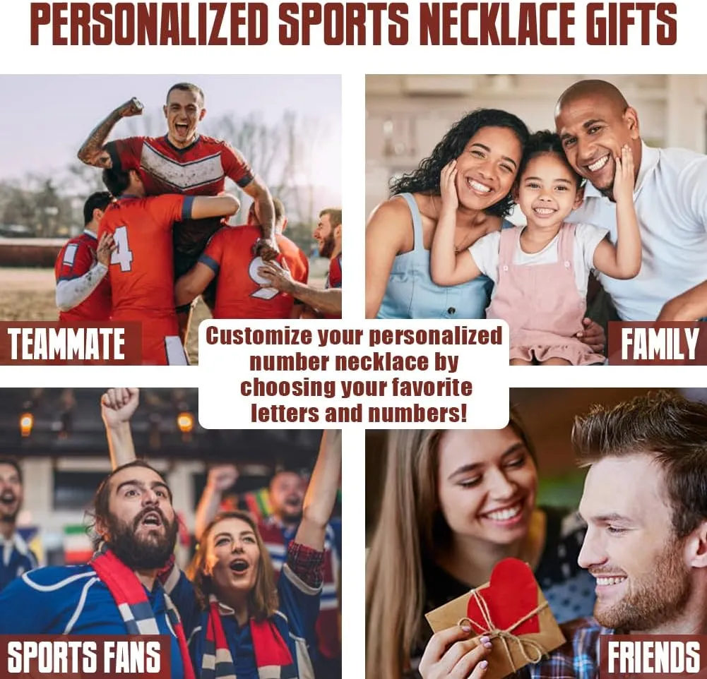 Yopicks Custom Number Necklace for Men,Football Baseball Athletes Jersey Numbers 00-99 with Name Charm Necklace and Stainless Steel Custom Chain, Personalized Jewelry Gift for Boyfriend Brother