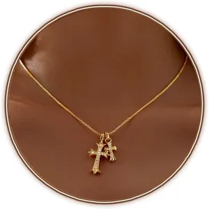 Zeffy Cross Necklace for Women,18K Gold/Silver Plated Tiny Cubic Zirconia Cross Pendant Necklace for Women Simple Layered Cross Necklaces for Women